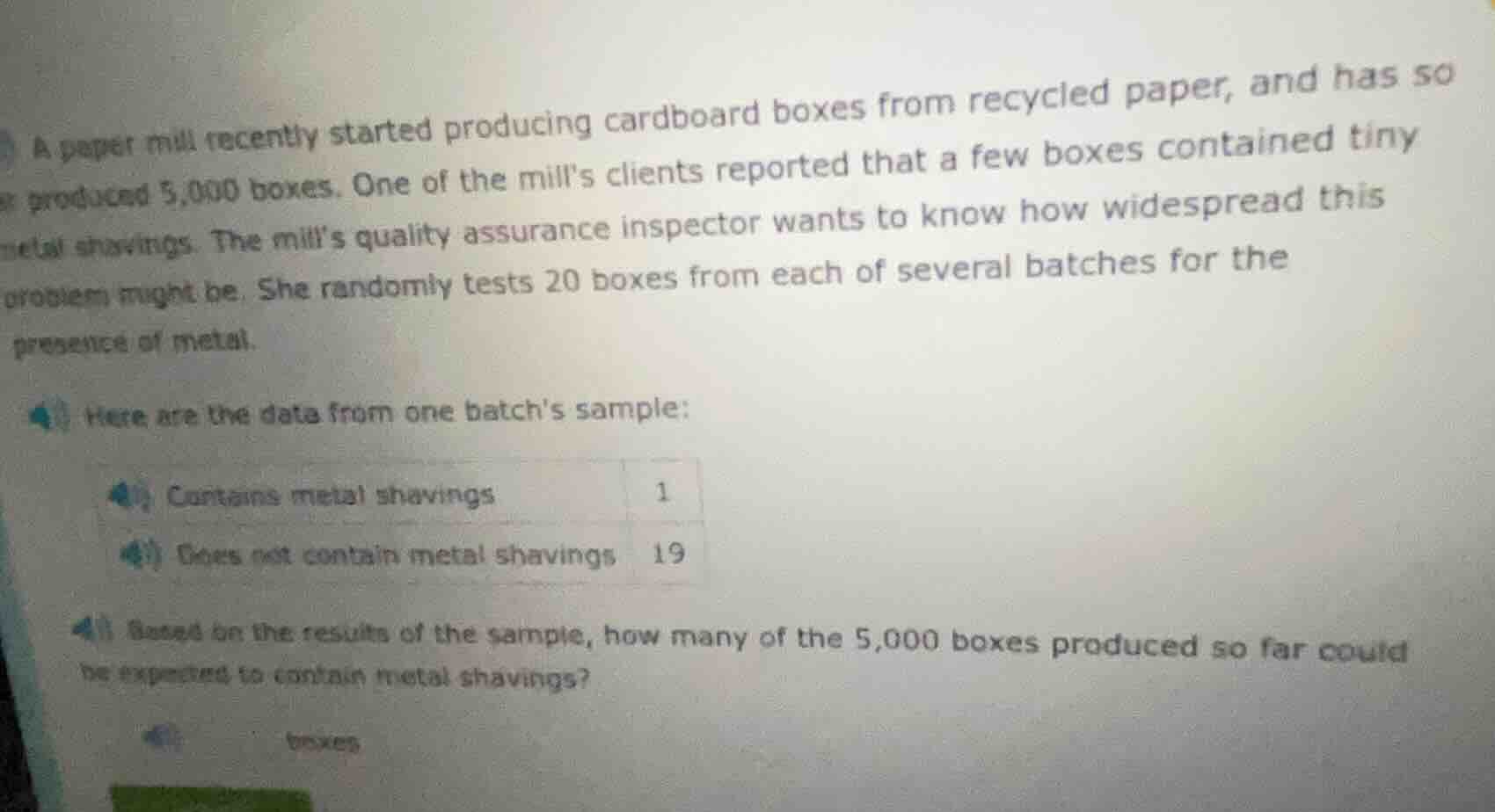 a paper mill recently started producing cardboard boxes from recycled p…