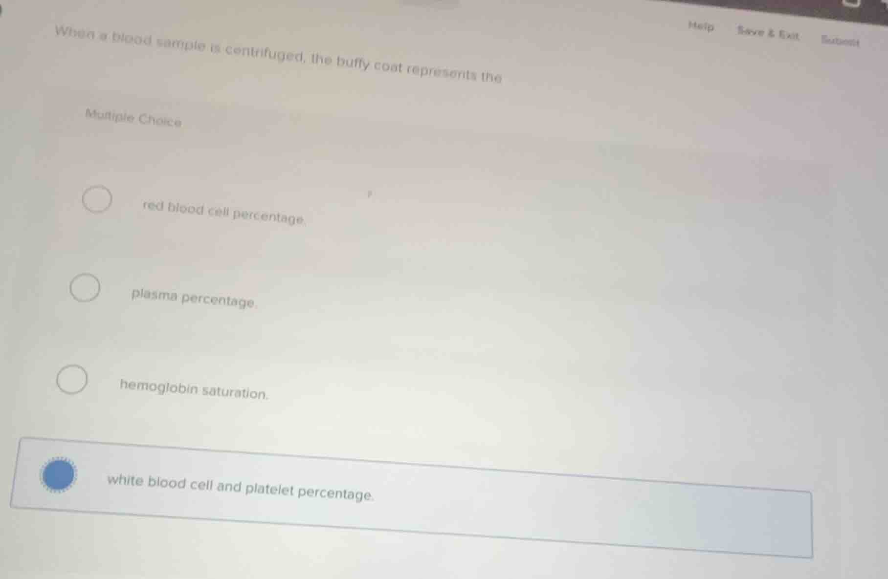 when a blood sample is centrifuged, the buffy coat represents the multi…