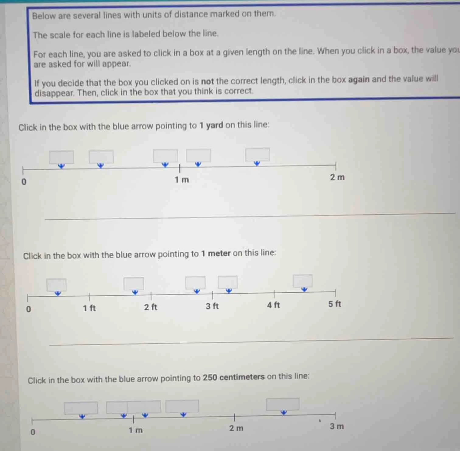 below are several lines with units of distance marked on them. the scal…