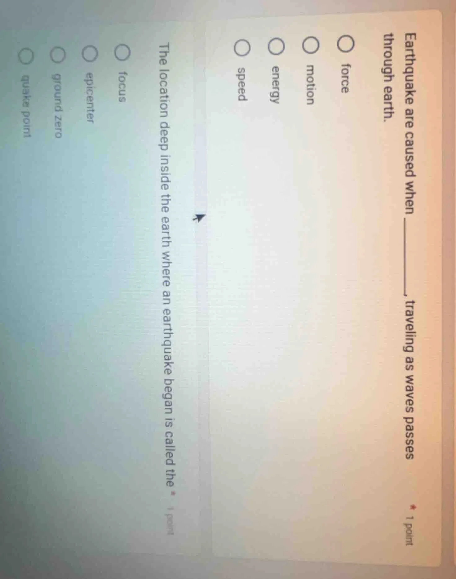 earthquake are caused when ______, traveling as waves passes through ea…