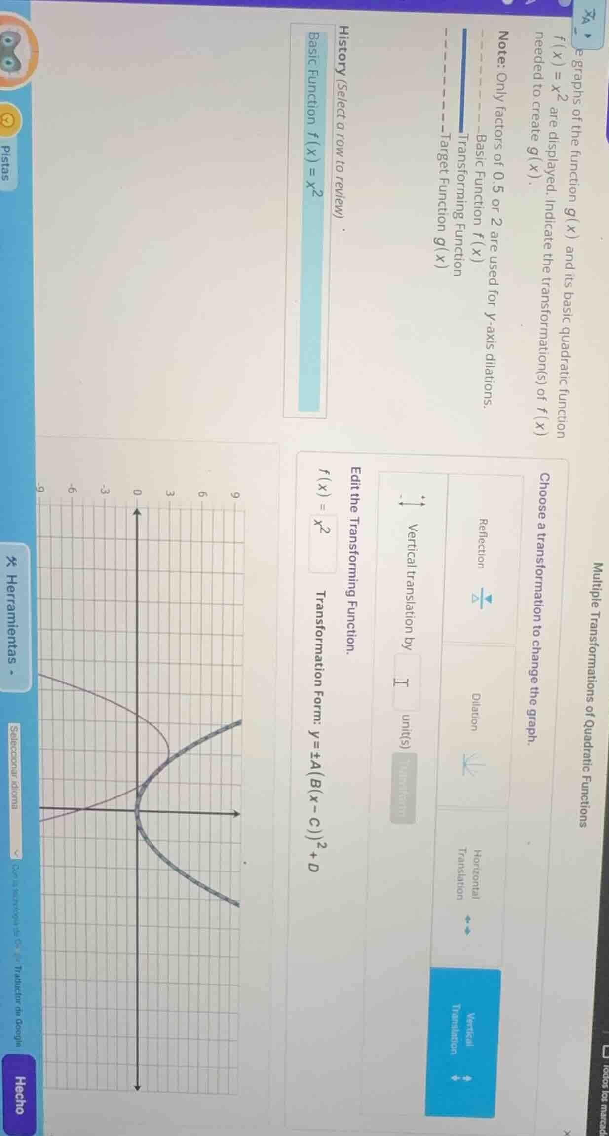 e graphs of the function ( g(x) ) and its basic quadratic function ( f(…