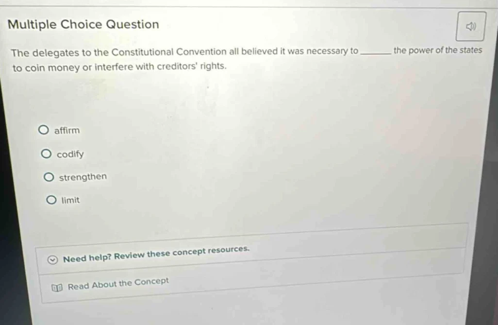 multiple choice question the delegates to the constitutional convention…