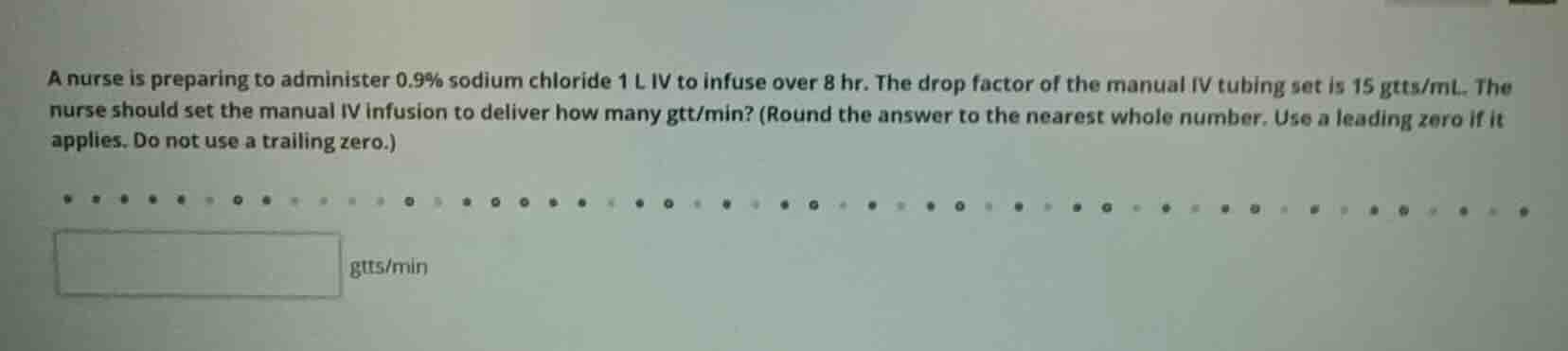 a nurse is preparing to administer 0.9% sodium chloride 1 l iv to infus…