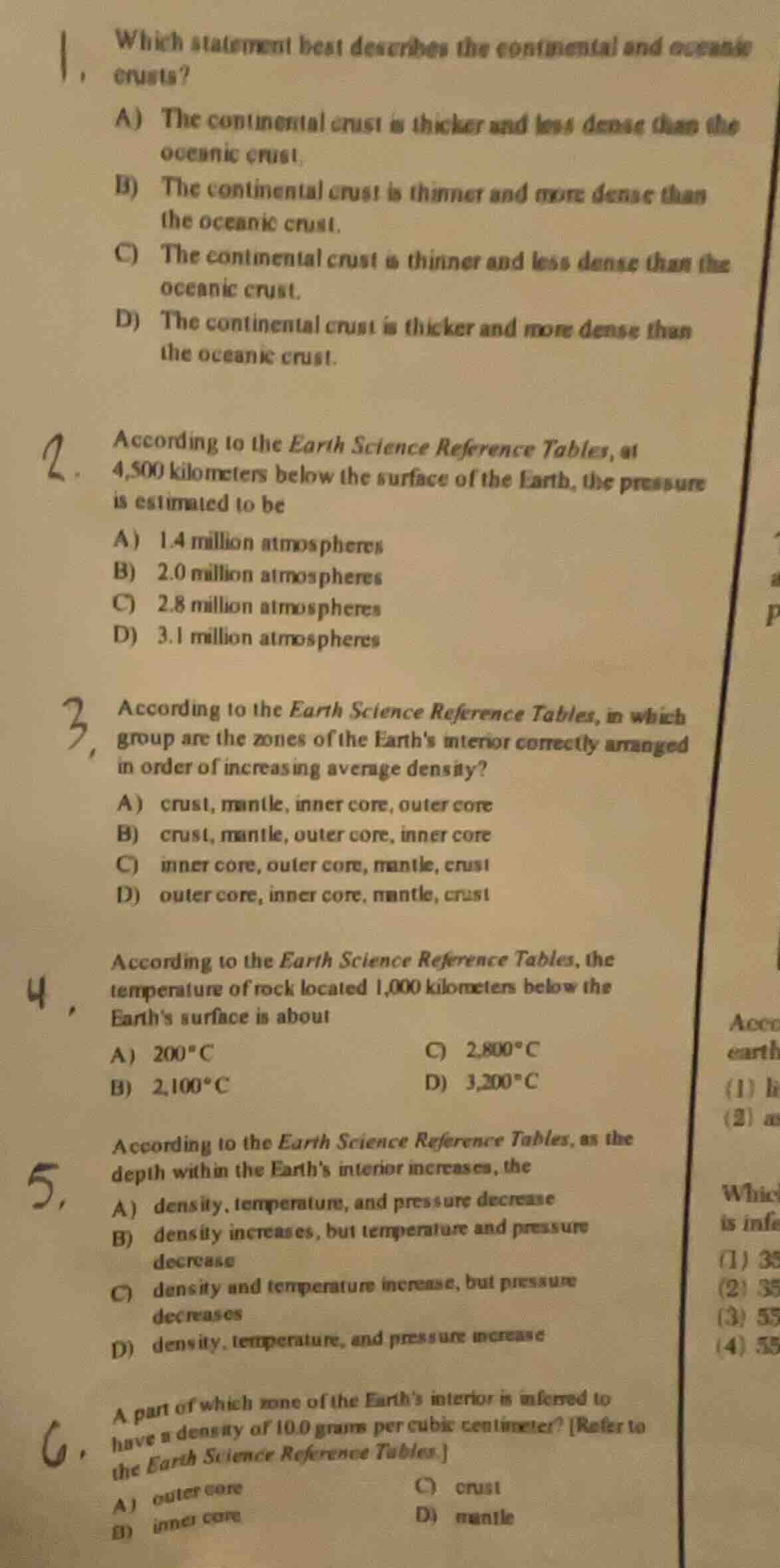 1. which statement best describes the continental and oceanic crusts? a…