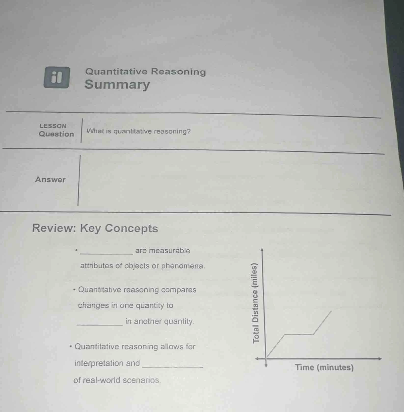 quantitative reasoning summary lesson question what is quantitative rea…