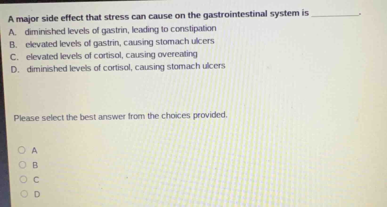 a major side effect that stress can cause on the gastrointestinal syste…