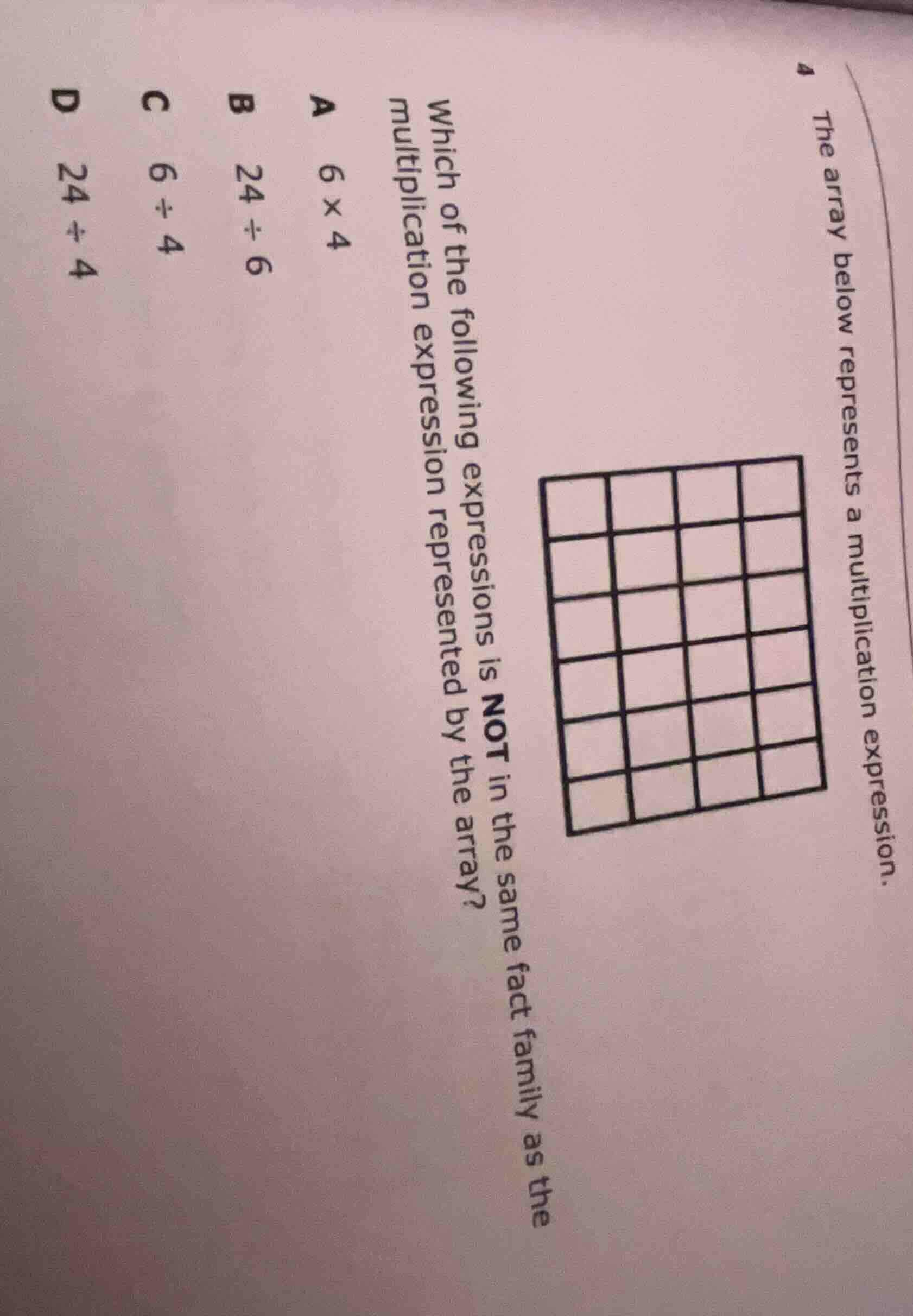 4 the array below represents a multiplication expression. which of the …
