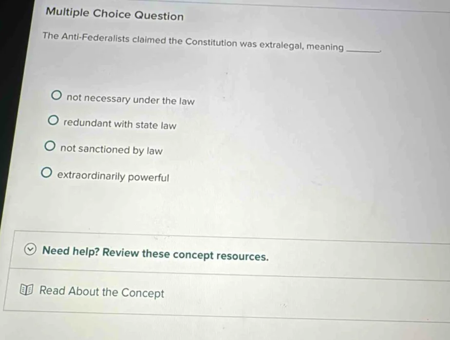 multiple choice question the anti - federalists claimed the constitutio…