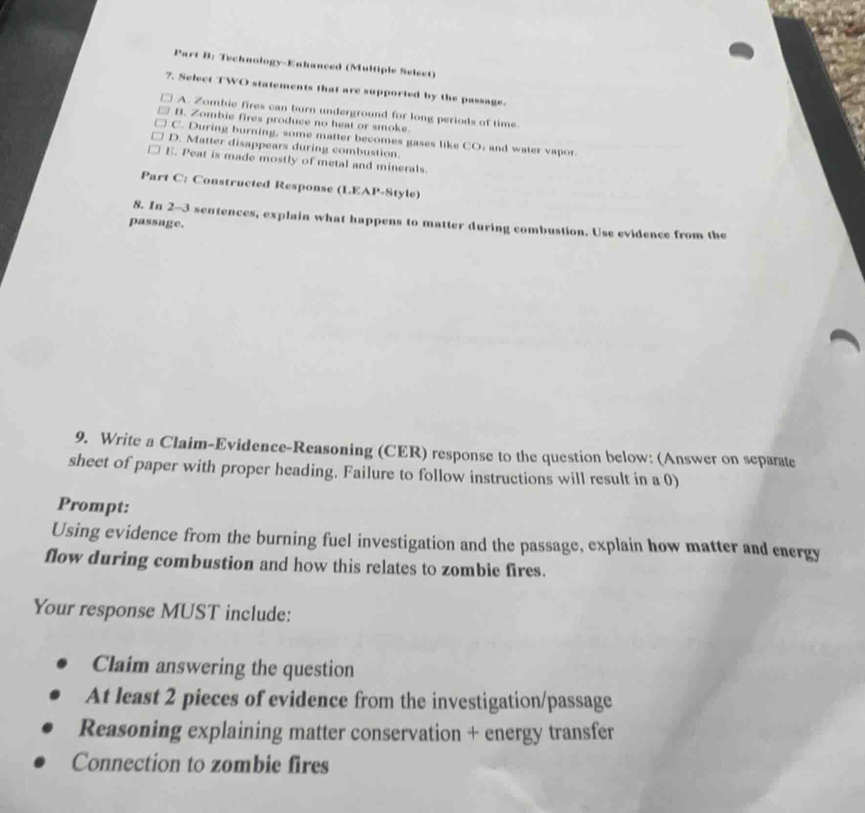 part b: technology-enhanced (multiple select) 7. select two statements …