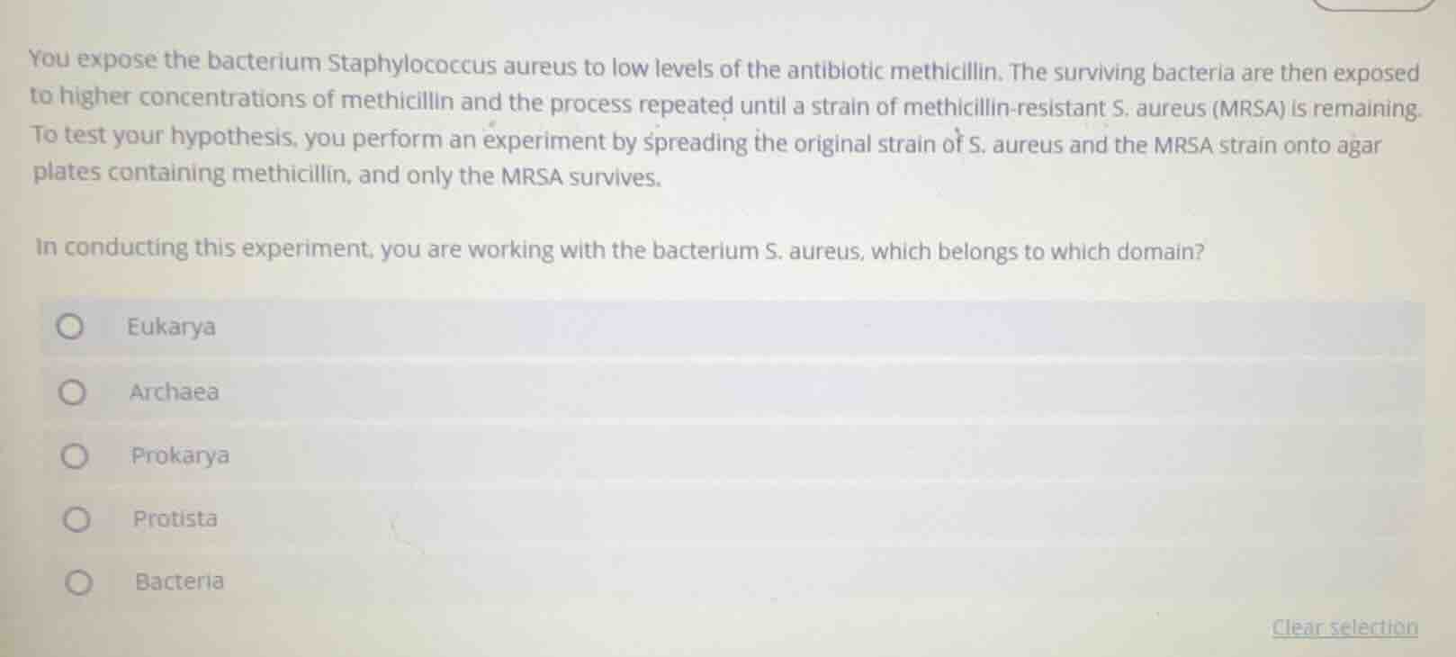 you expose the bacterium staphylococcus aureus to low levels of the ant…