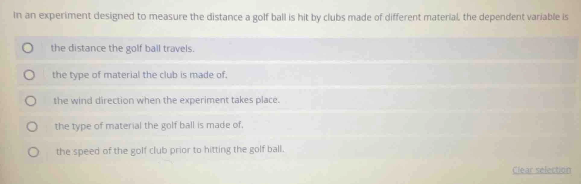 in an experiment designed to measure the distance a golf ball is hit by…