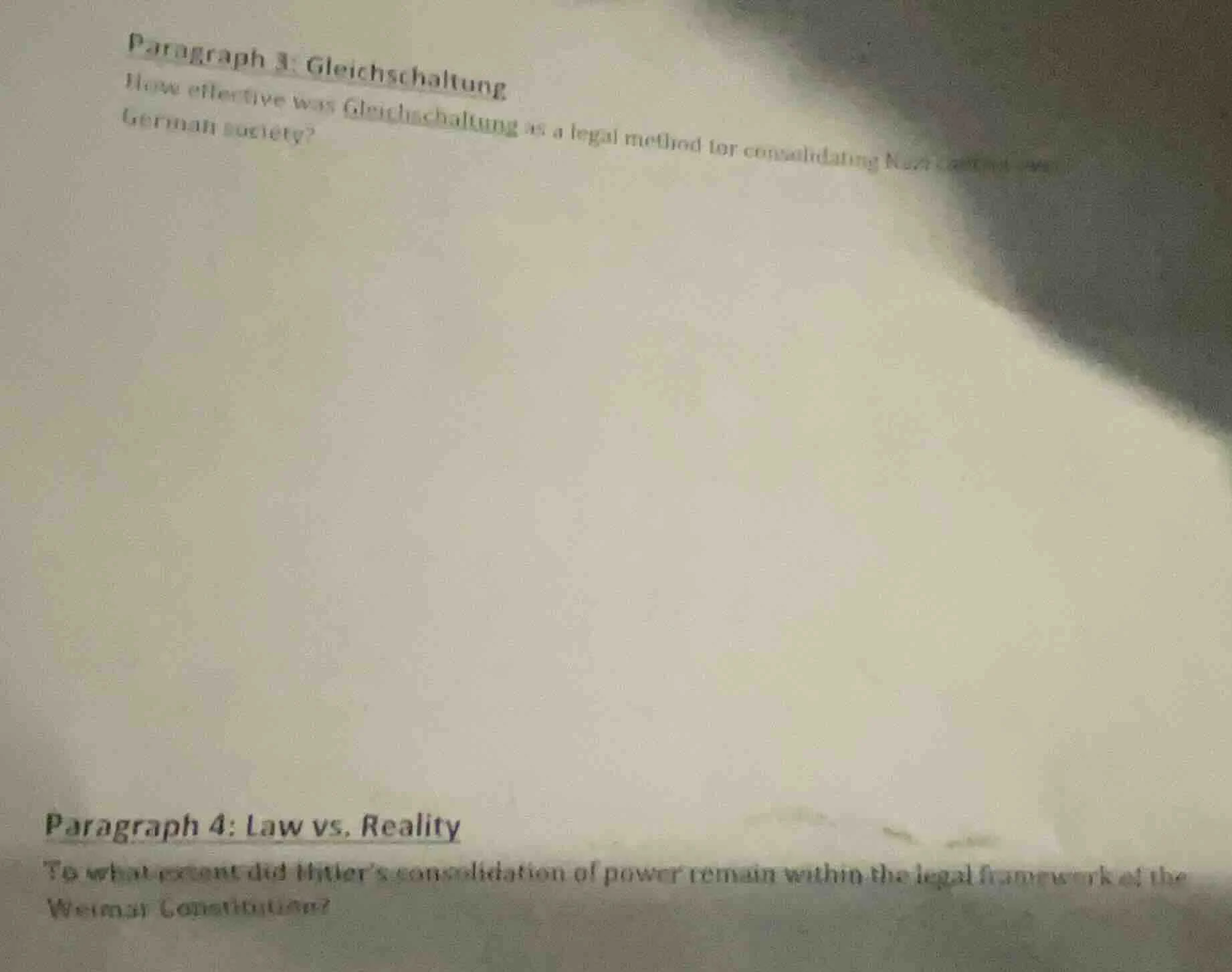 paragraph 3: gleichschaltung how effective was gleichschaltung as a leg…