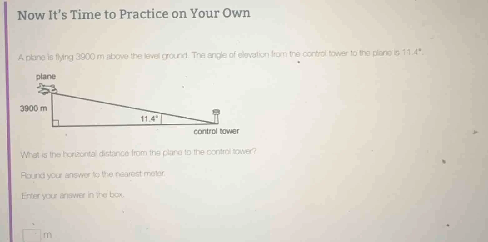 now it’s time to practice on your own a plane is flying 3900 m above th…