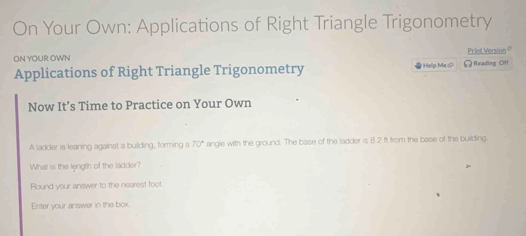 on your own: applications of right triangle trigonometry on your own ap…