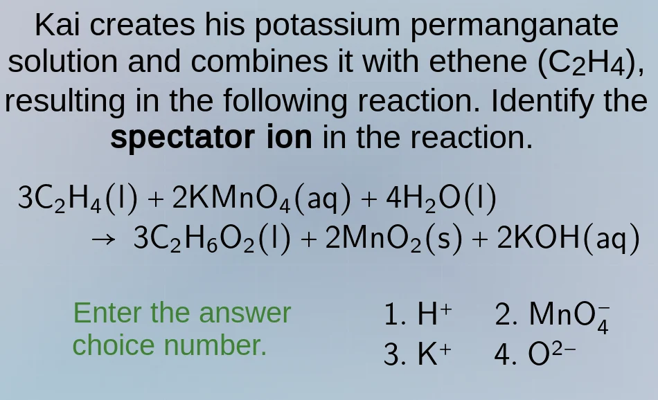 kai creates his potassium permanganate solution and combines it with et…