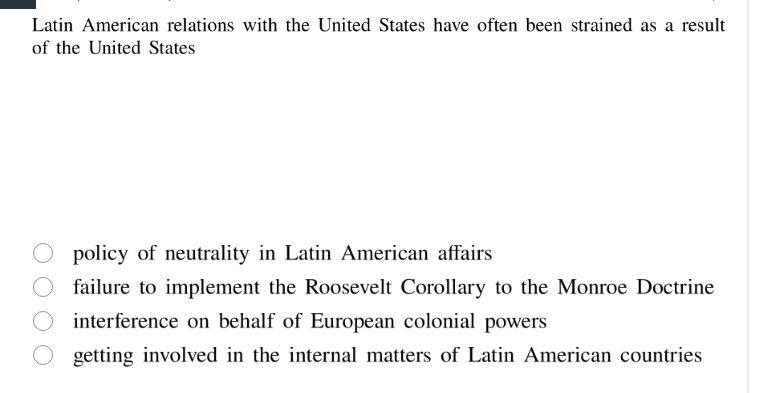 latin american relations with the united states have often been straine…
