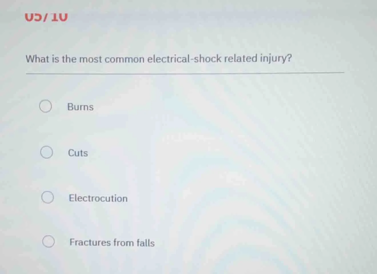 what is the most common electrical - shock related injury? burns cuts e…