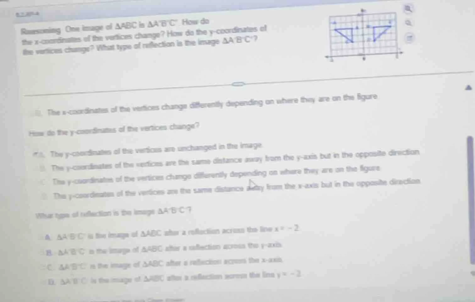 reasoning one image of $\\triangle abc$ is $\\triangle abc$. how do the…