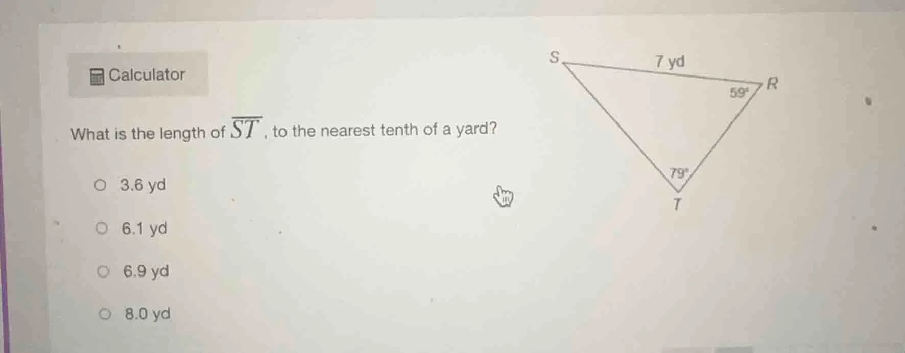 calculator what is the length of \\\\(\\overline{st}\\\\), to the neare…