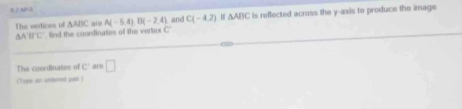 the vertices of $\\triangle abc$ are $a(-5, 4)$, $b(-2, 4)$, and $c(-4,…