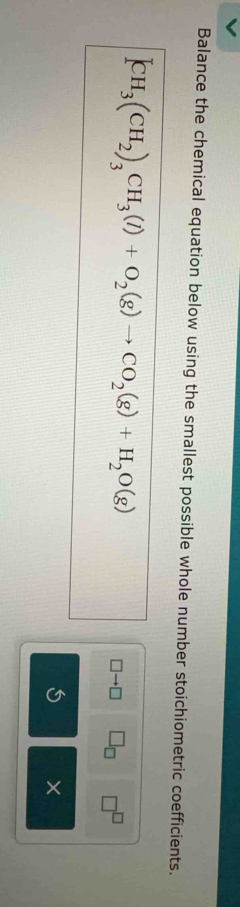 balance the chemical equation below using the smallest possible whole n…