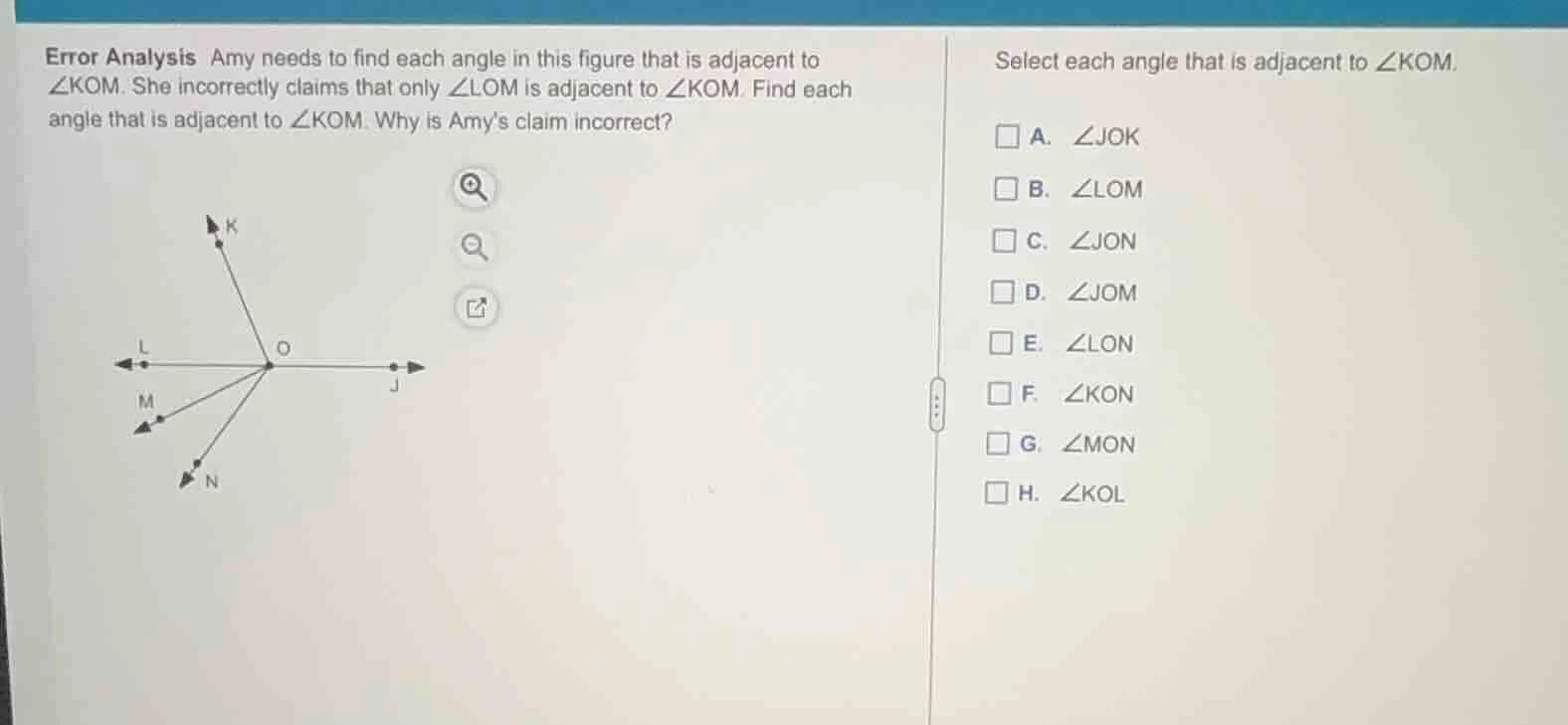 error analysis amy needs to find each angle in this figure that is adja…