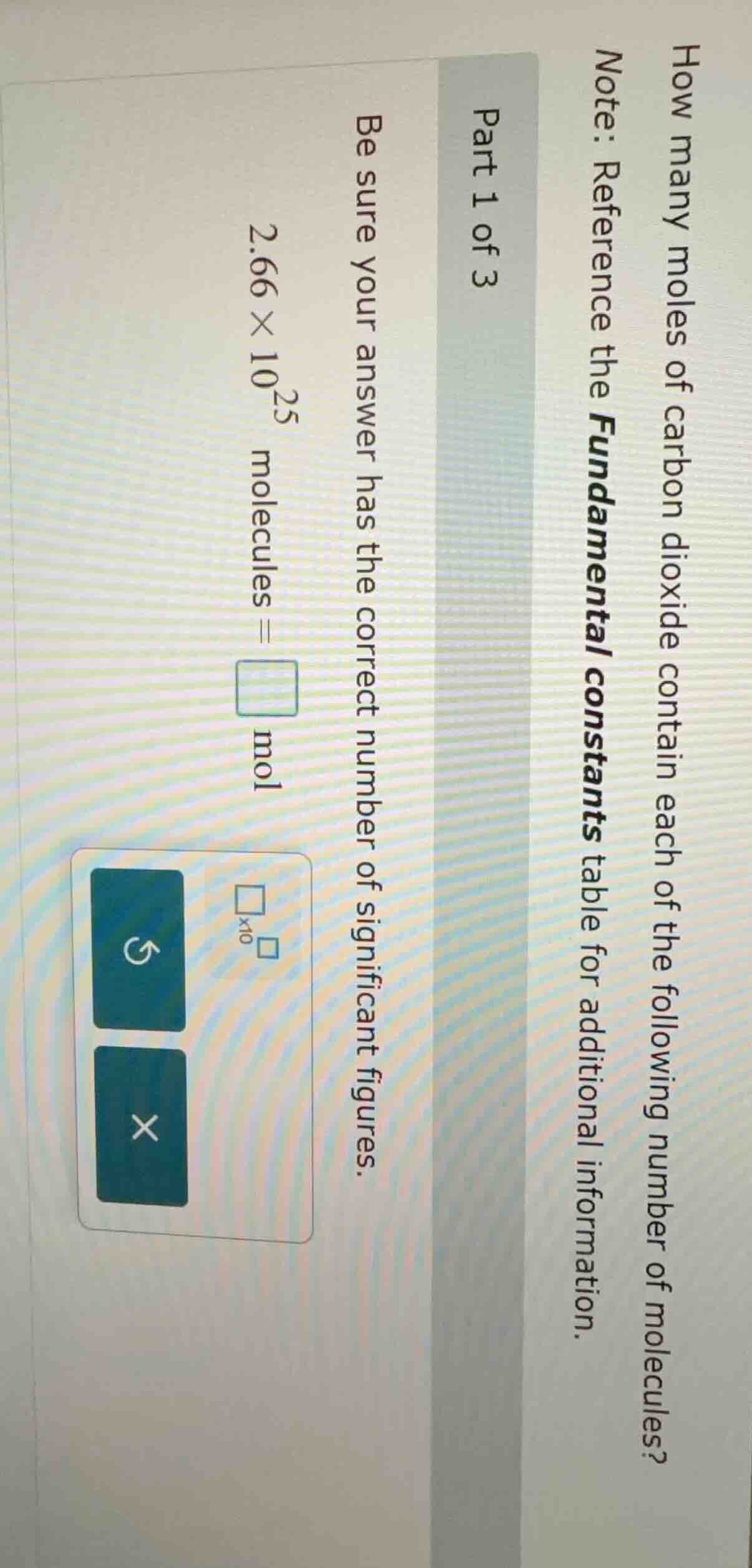 how many moles of carbon dioxide contain each of the following number o…