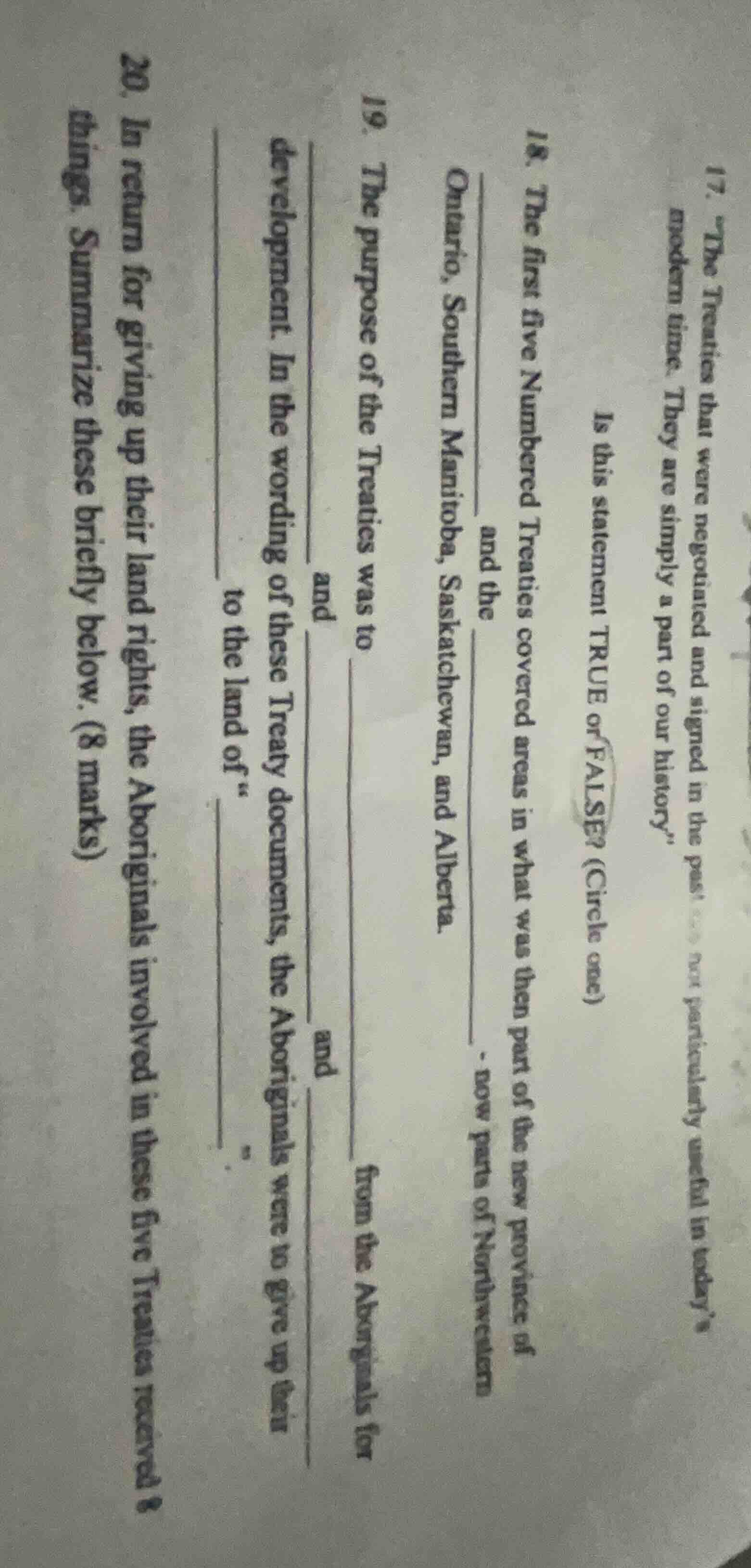 17. the treaties that were negotiated and signed in the past not partic…