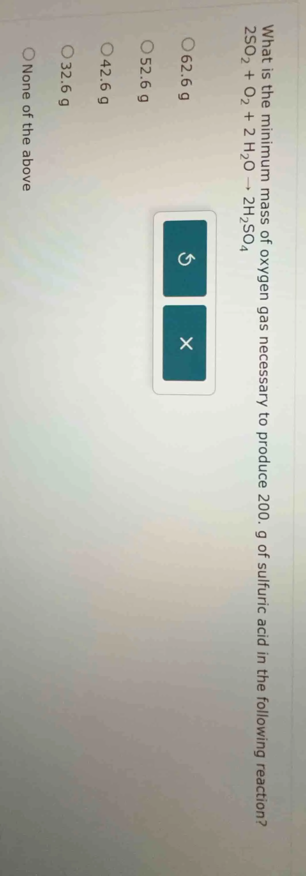 what is the minimum mass of oxygen gas necessary to produce 200. g of s…