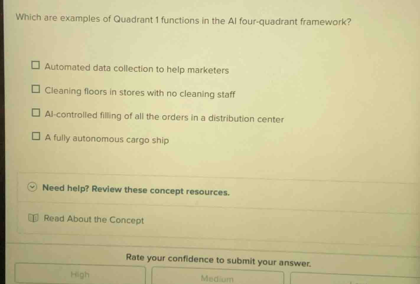 which are examples of quadrant 1 functions in the ai four - quadrant fr…