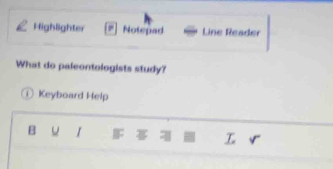 what do paleontologists study? keyboard help