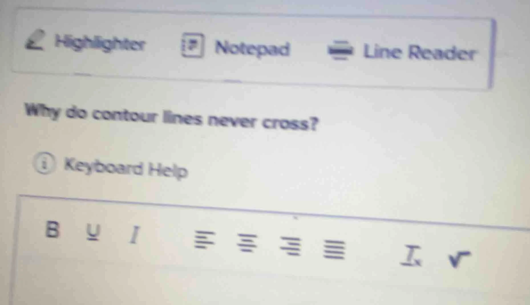 why do contour lines never cross? keyboard help