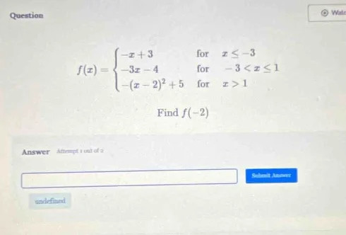 question $f(x)=\\begin{cases}-x + 3&\\text{for }x\\leq - 3\\\\-3x - 4&\…