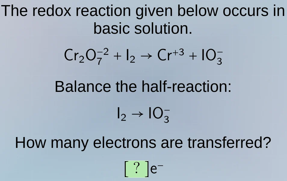 the redox reaction given below occurs in basic solution. $\\ce{cr_{2}o^…