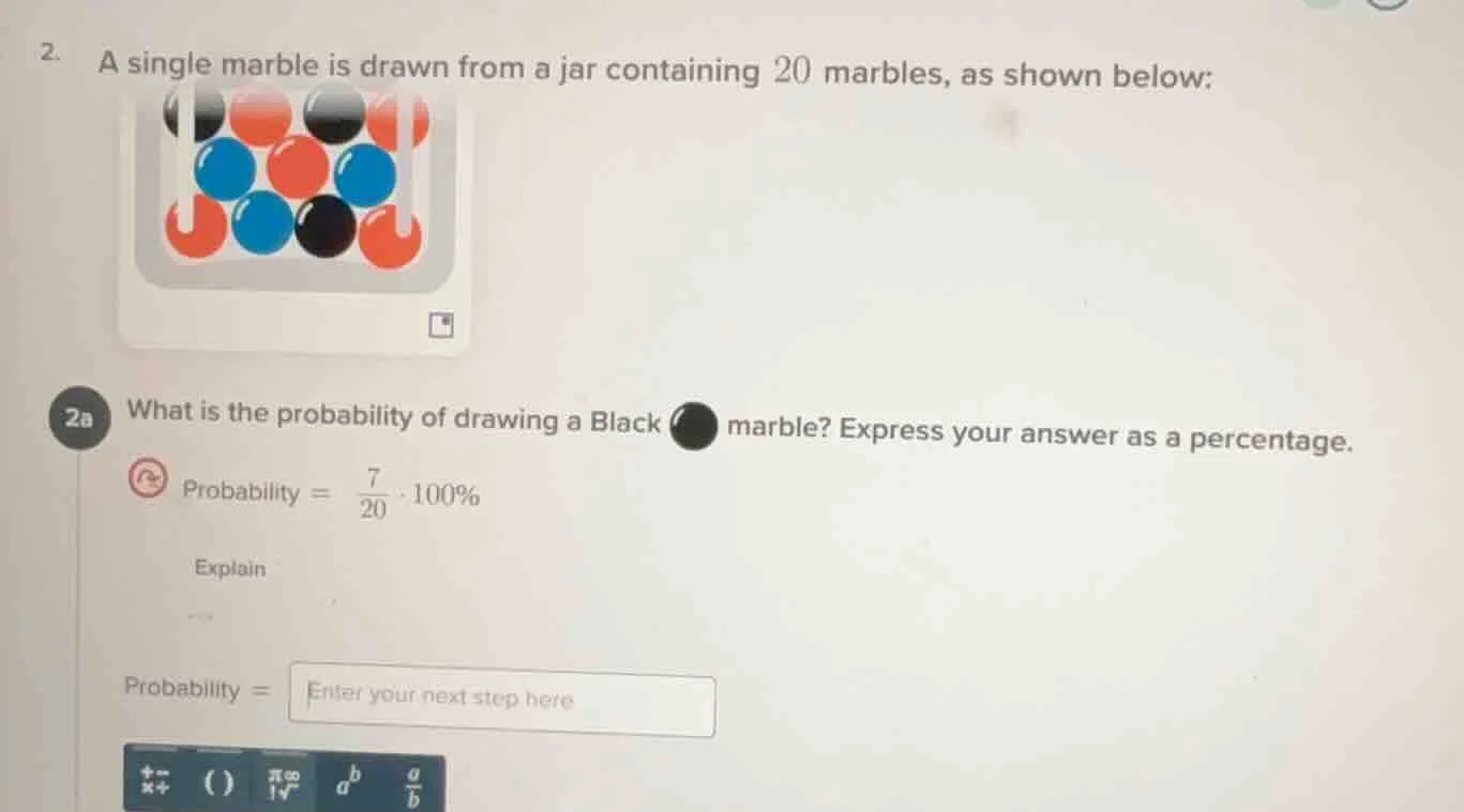 2. a single marble is drawn from a jar containing 20 marbles, as shown …