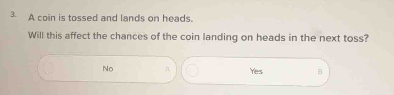 3. a coin is tossed and lands on heads. will this affect the chances of…