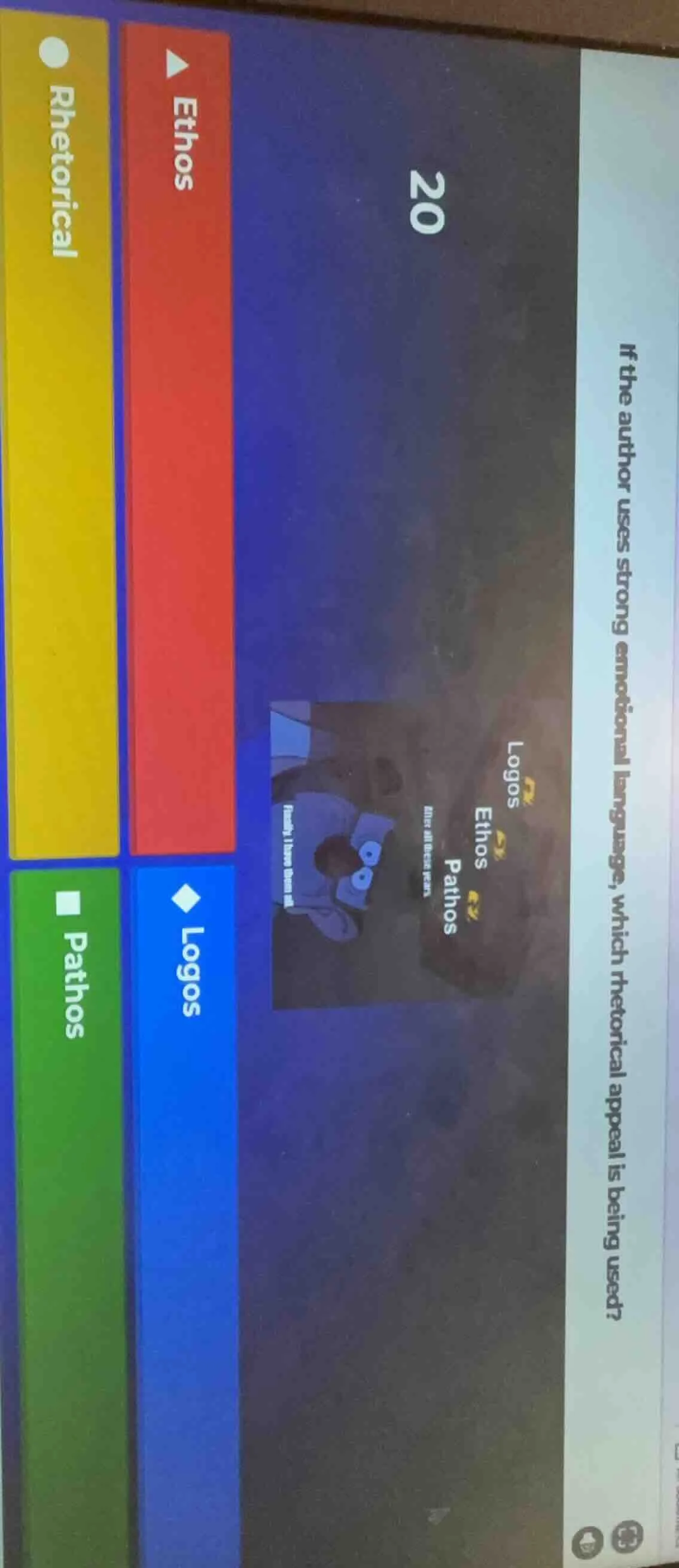 if the author uses strong emotional language, which rhetorical appeal i…