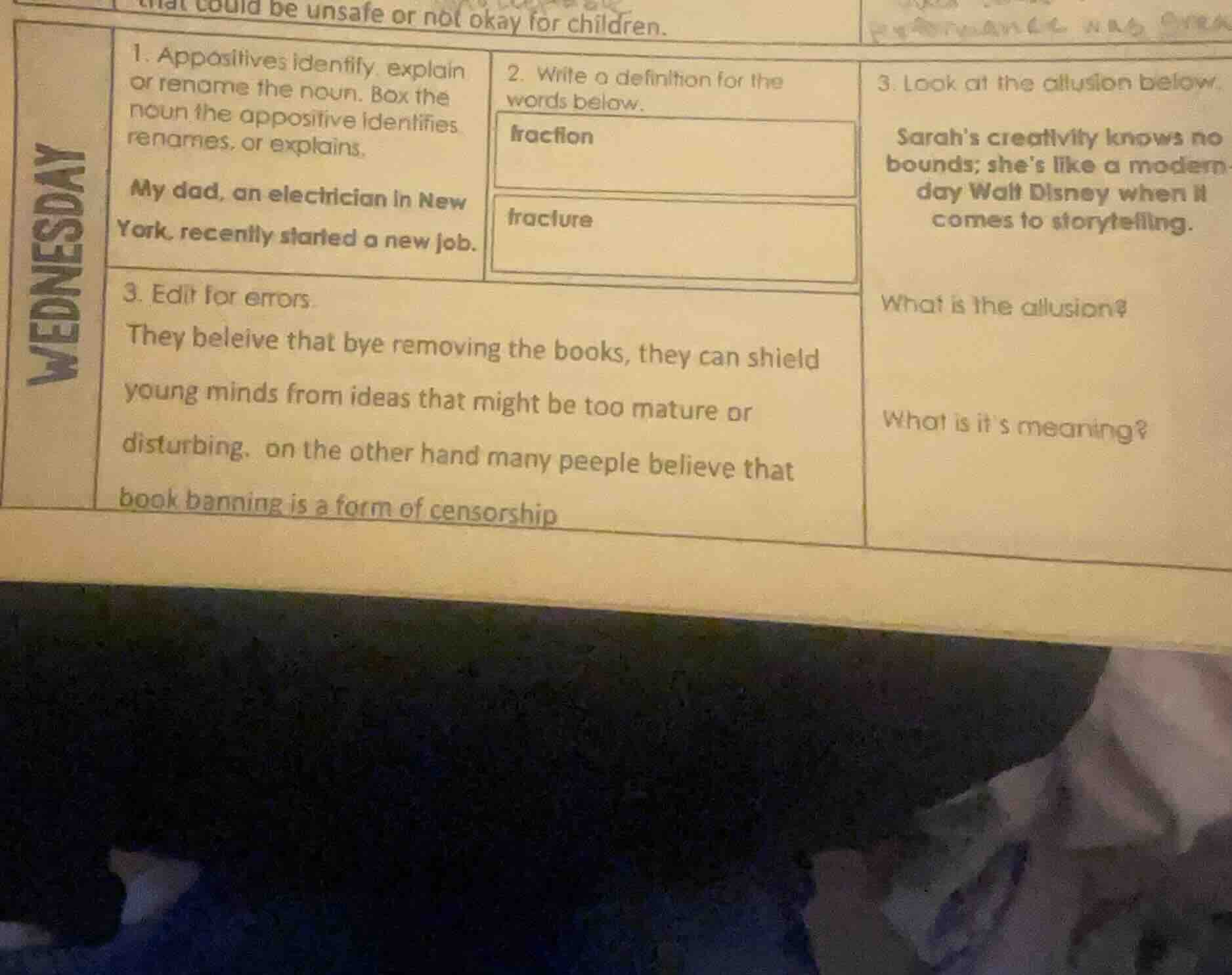 that could be unsafe or not okay for children. 1. appositives identify,…