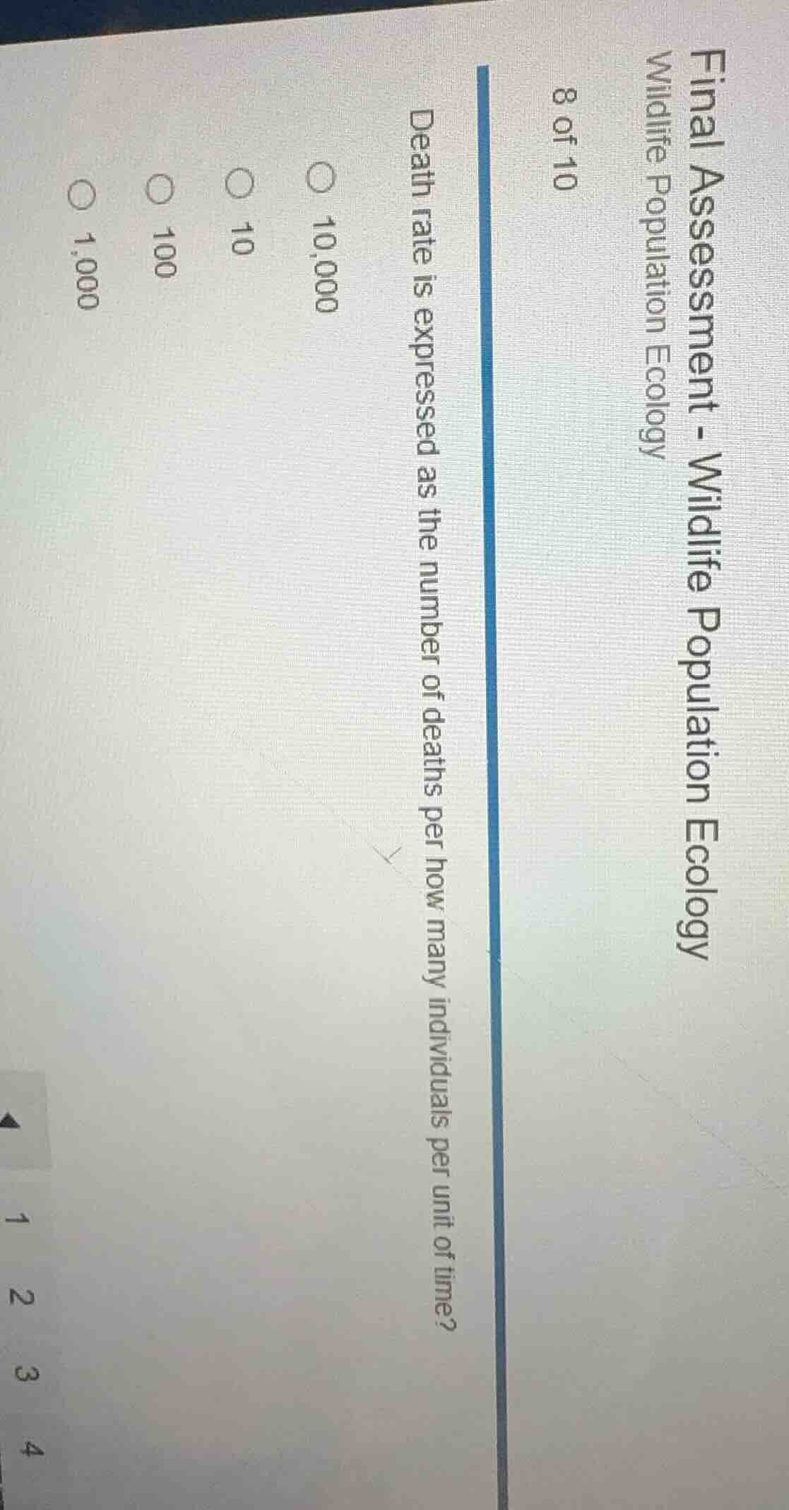 final assessment - wildlife population ecology wildlife population ecol…