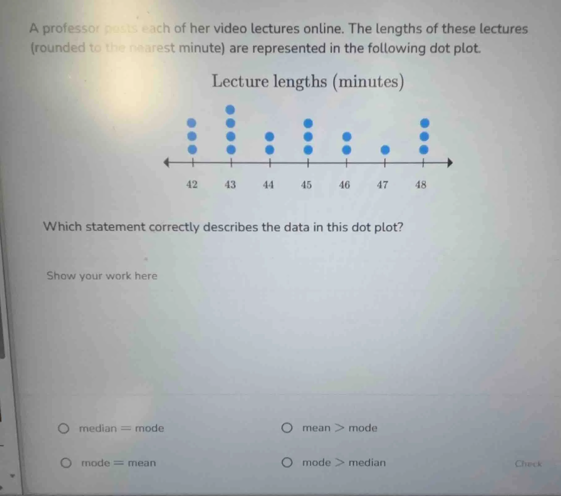 a professor posts each of her video lectures online. the lengths of the…