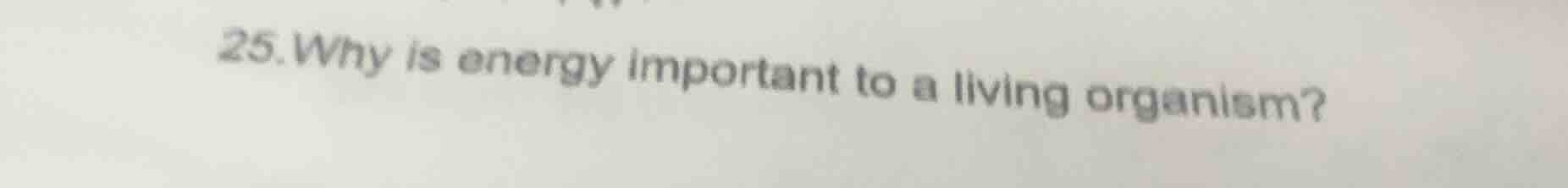 25.why is energy important to a living organism?