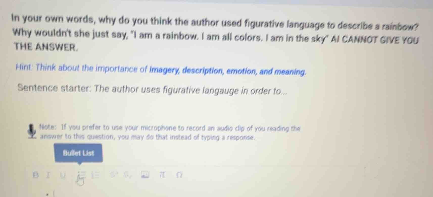 in your own words, why do you think the author used figurative language…