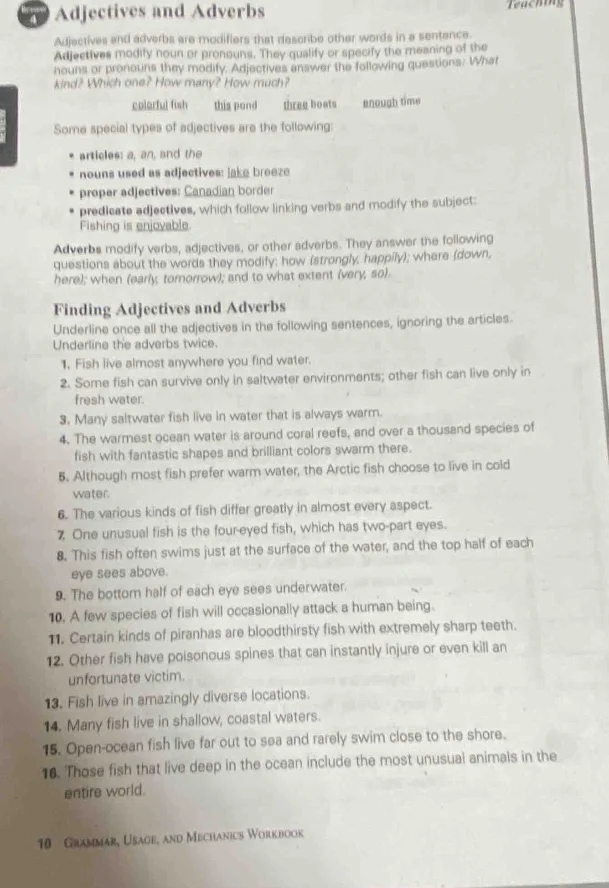 adjectives and adverbs adjectives and adverbs are modifiers that descri…