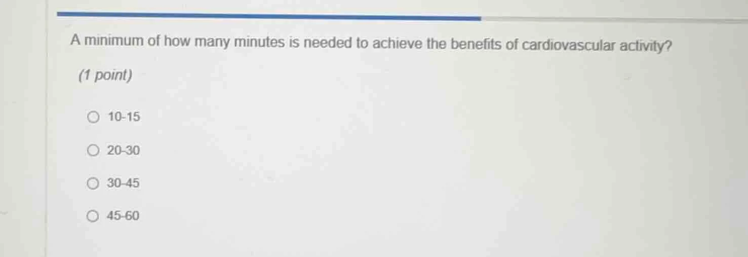 a minimum of how many minutes is needed to achieve the benefits of card…