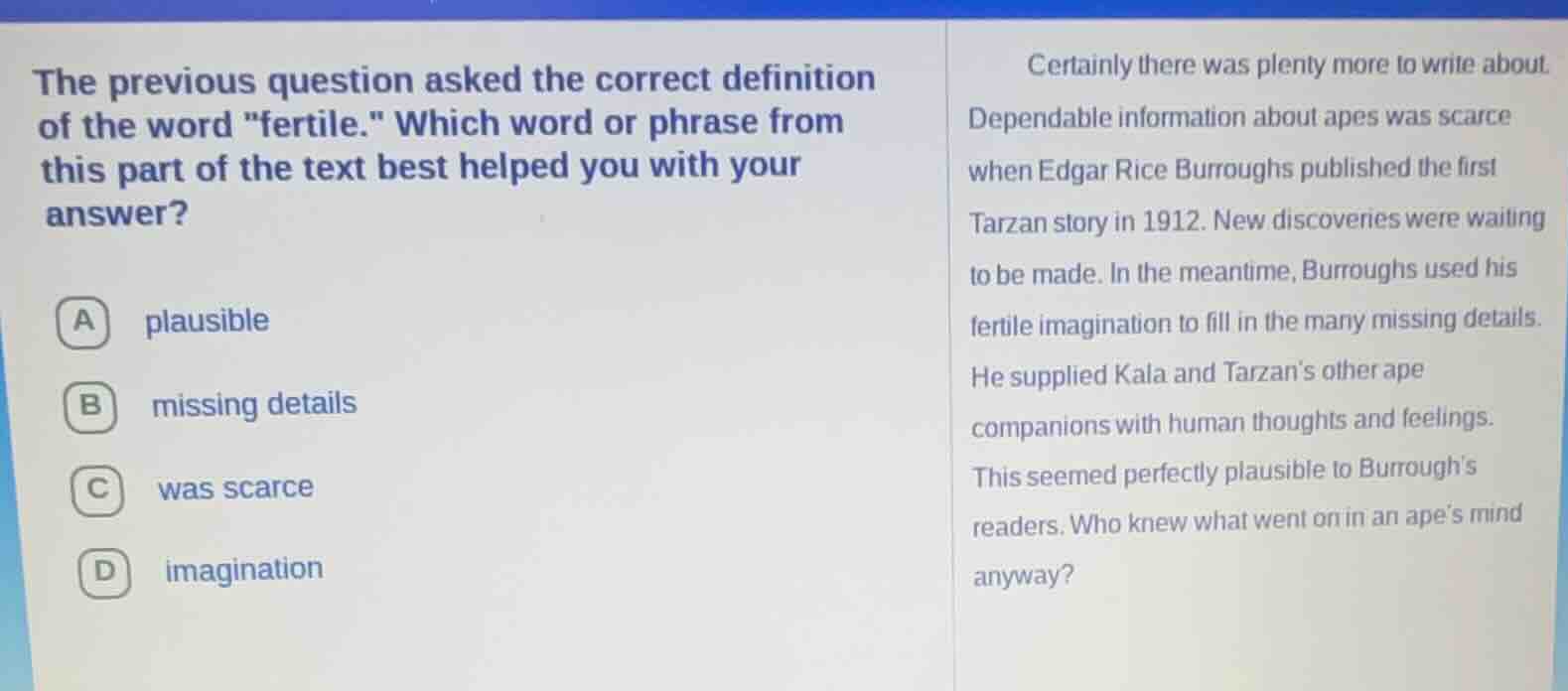 the previous question asked the correct definition of the word \fertile…