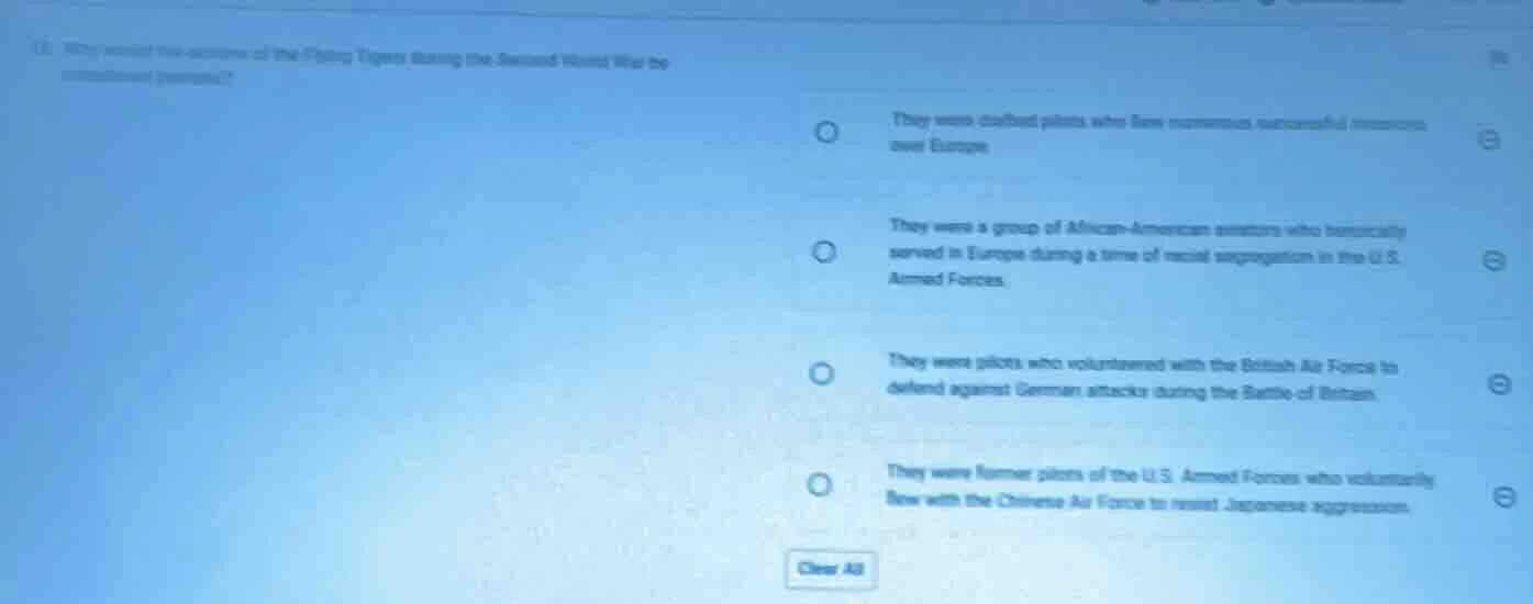 why would the actions of the flying tigers during the second world war …