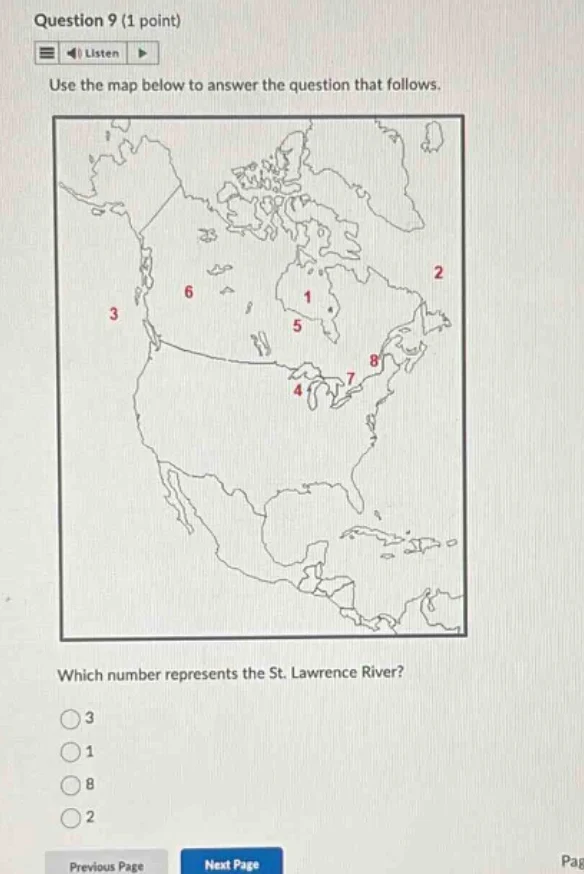 question 9 (1 point) use the map below to answer the question that foll…