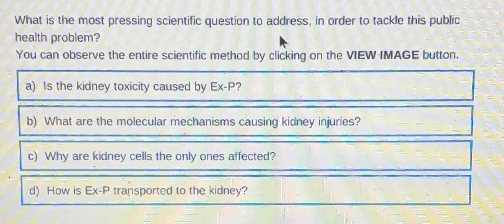 what is the most pressing scientific question to address, in order to t…