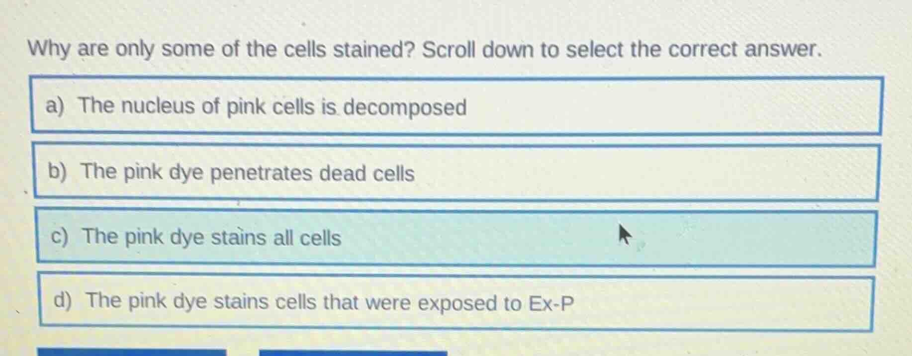 why are only some of the cells stained? scroll down to select the corre…