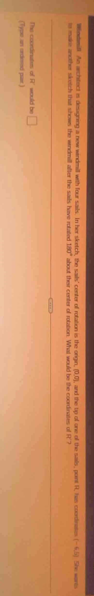 an architect is designing a new windmill with four sails. in her sketch…